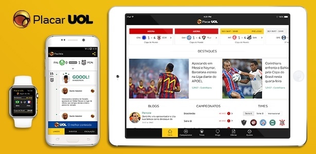 Acompanhe os lances do Brasileirão com o app Placar UOL - Futebol - UOL  Esporte