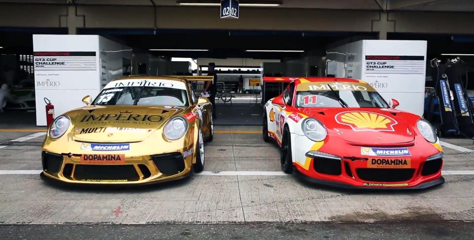 Ação Rápida De Super Carro Porsche 911 Gt3 De Corrida Em Pista De