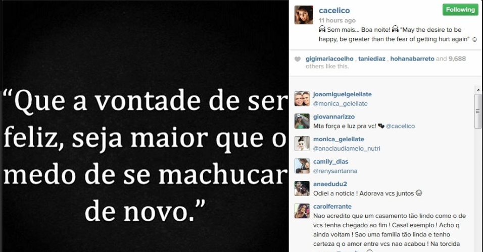 Em Meio A Boatos De Separacao Carol Celico Escreve Frase Enigmatica Na Web Noticias Uol Tv E Famosos