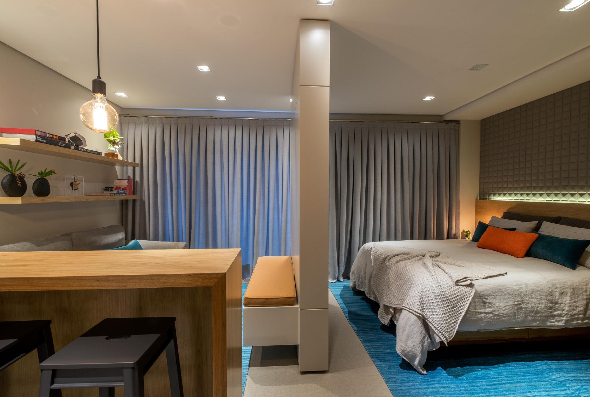 Fotos: Apartamento de 36 m² tem parede móvel que integra e separa ...