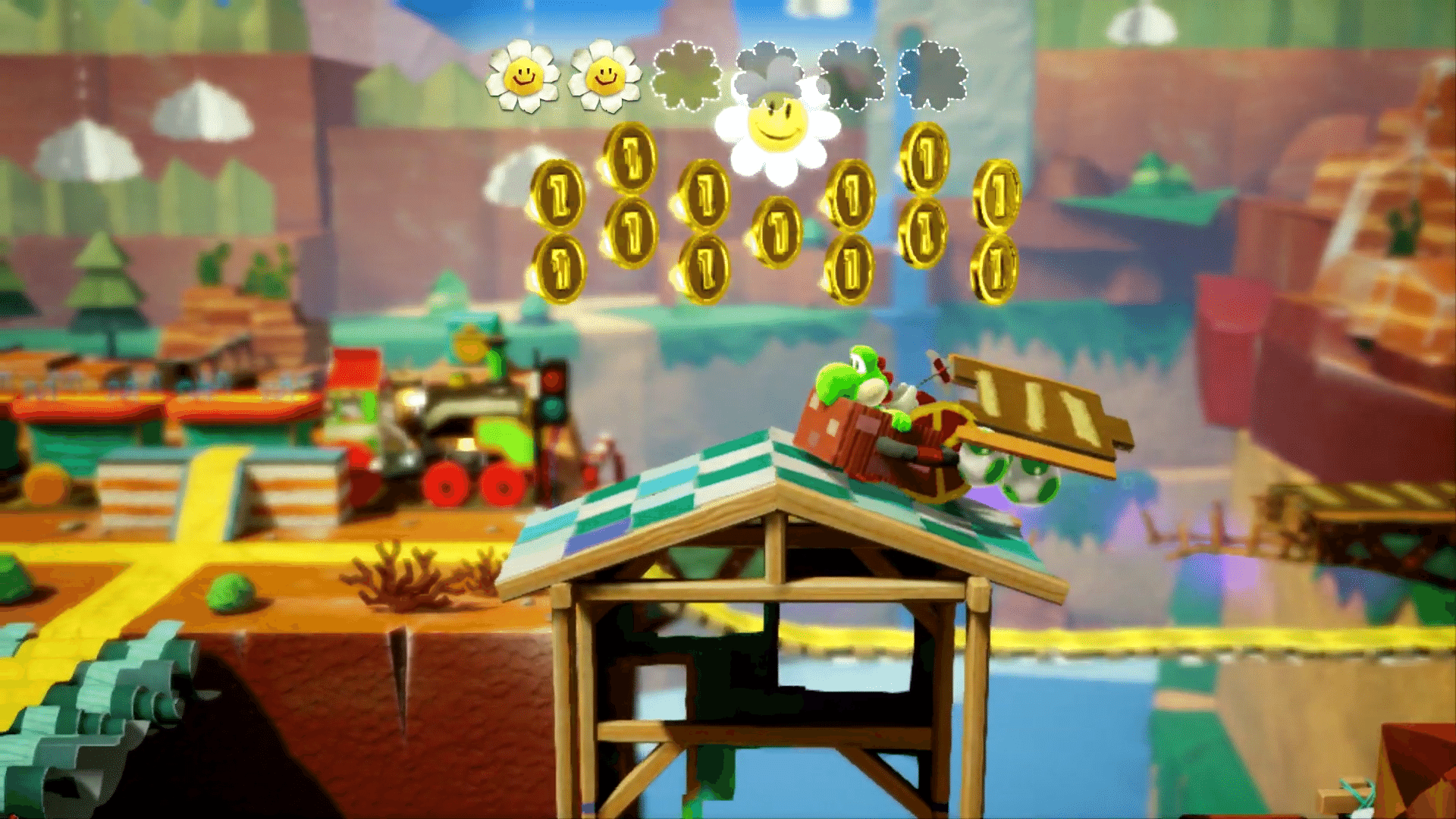 Fotos "Yoshi's Crafted World" Como conseguir todas as Smiley Flowers