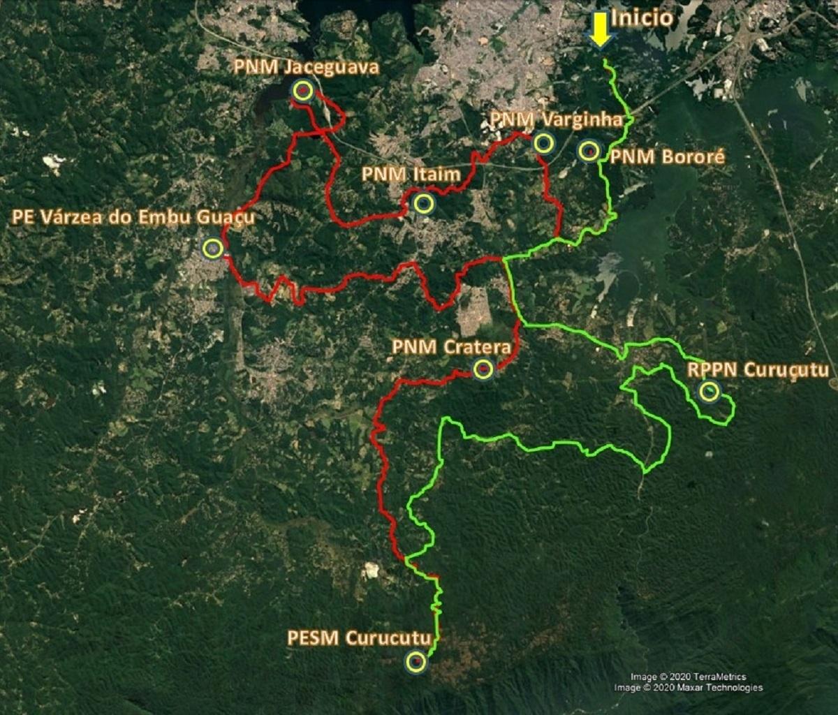 Mapa detalhado da respectiva trilha (Trilha de longo curso GR 30, Portugal).