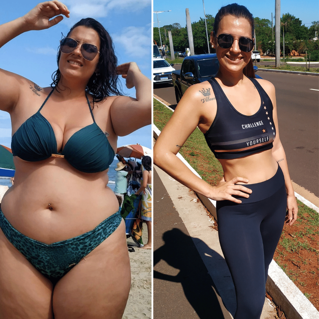Ela perdeu 38 kg após saber que a obesidade era fator de risco