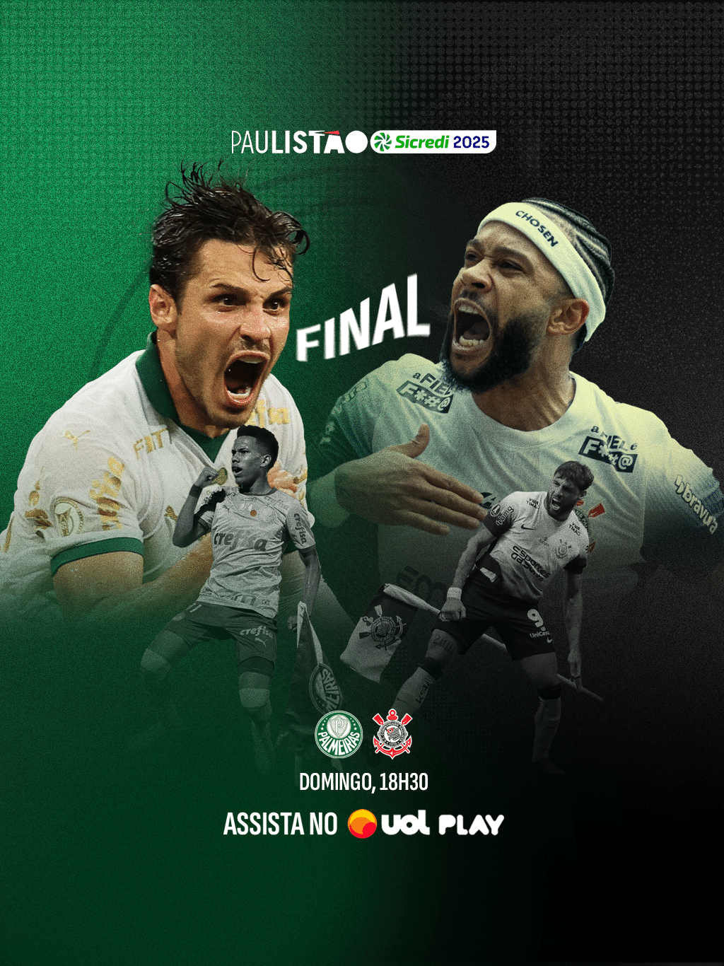 Palmeiras x Corinthians no jogo de ida da final do Paulistão é no UOL Play