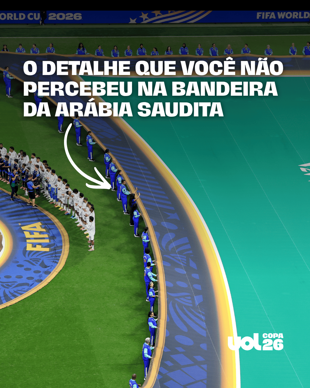 Por que a bandeira da Arábia Saudita não pode tocar o chão na Copa?
