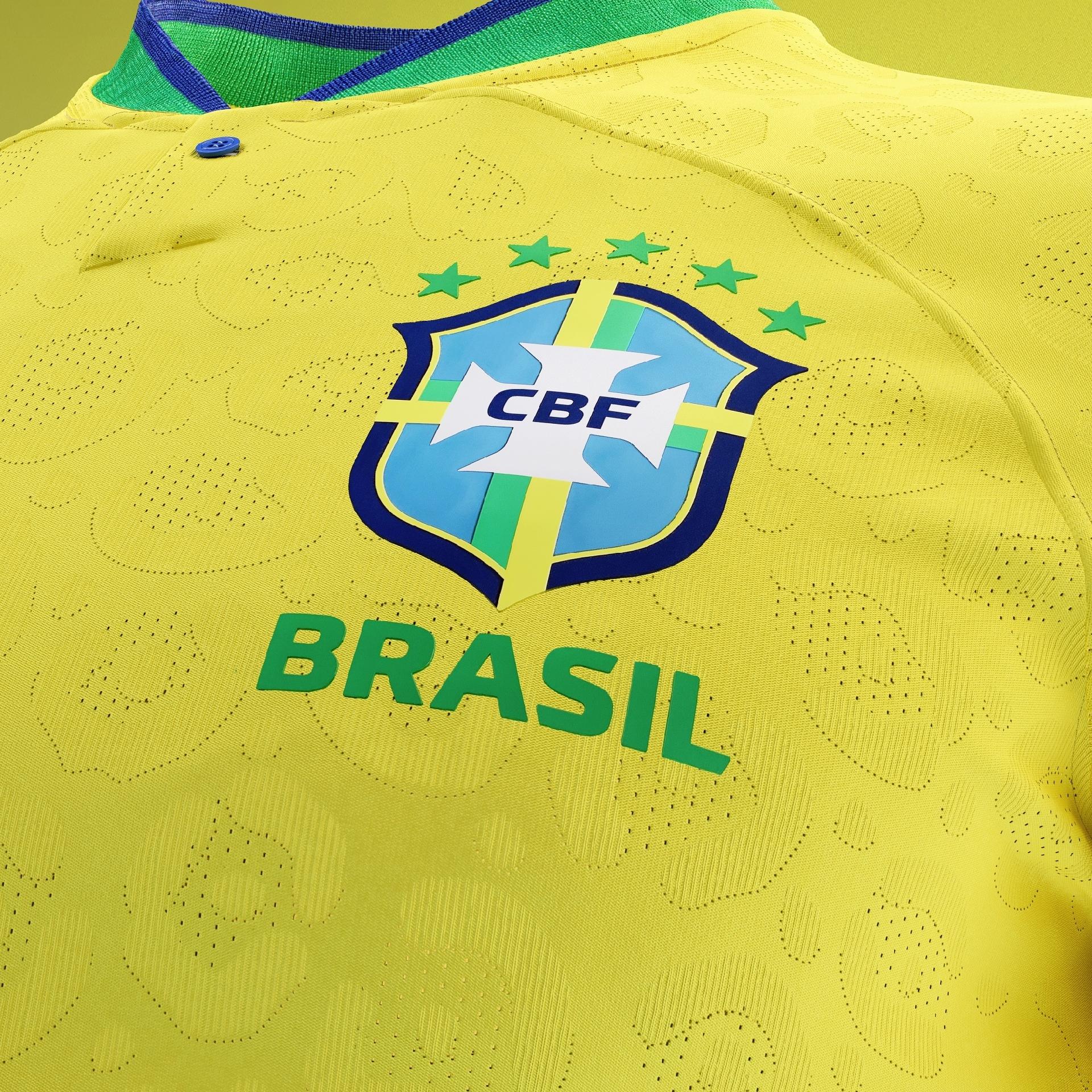 Camisa Brasil I 2022 Nike Torcedor Masculina Amarela - ALL Sports