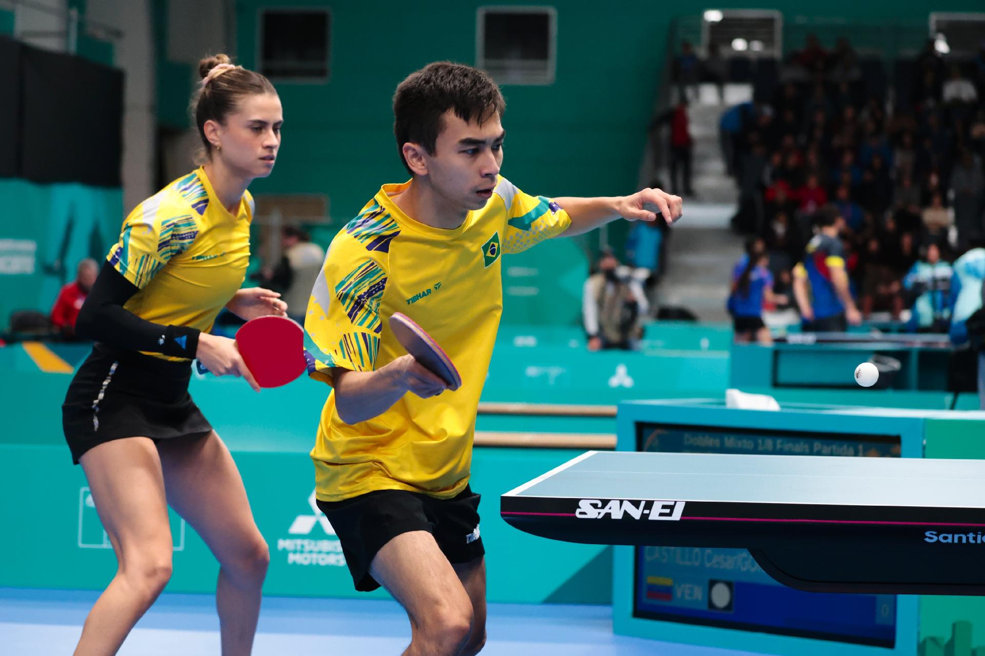 TÊNIS DE MESA NO PAN – Duplas do Brasil garantem três medalhas no primeiro  dia dos Jogos em Santiago - Confederação Brasileira de Tênis de Mesa