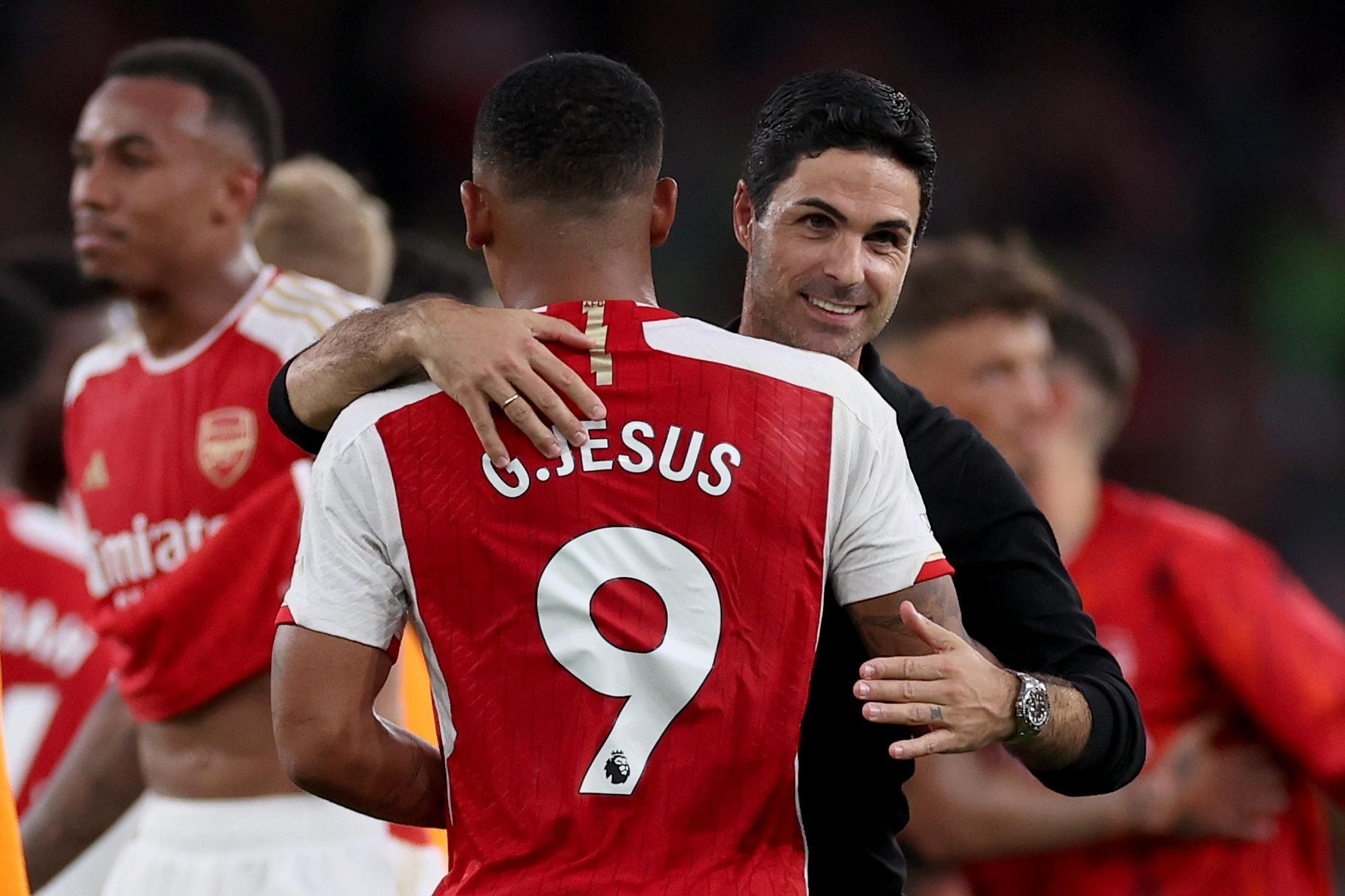 Arteta diz que Gabriel Jesus deve desfalcar o Arsenal 'por algumas