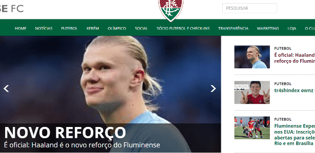 Site Do Fluminense Anuncia Haaland Hacker Assume Autoria