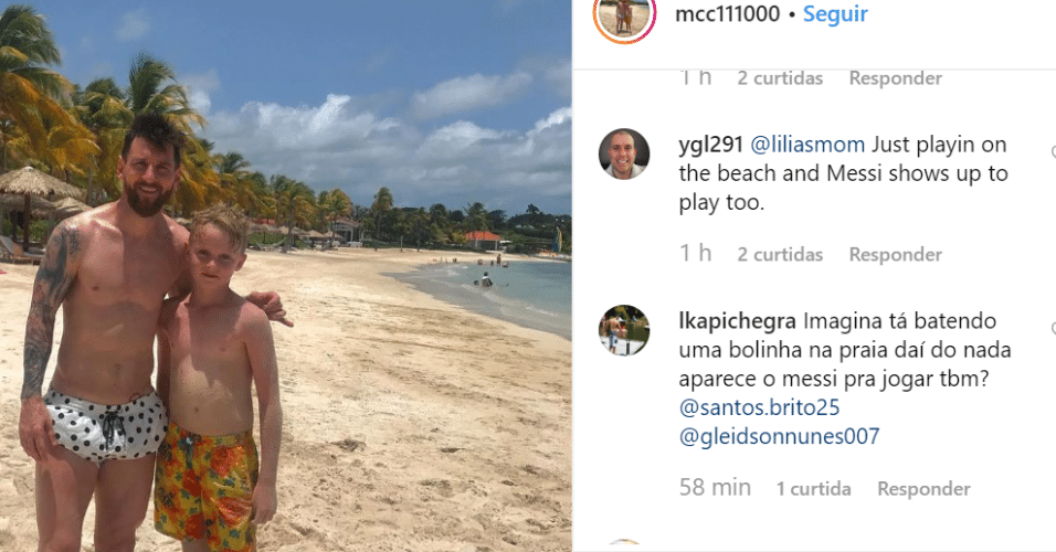 A Gazeta  Menino é convidado a jogar bola com Messi em uma praia