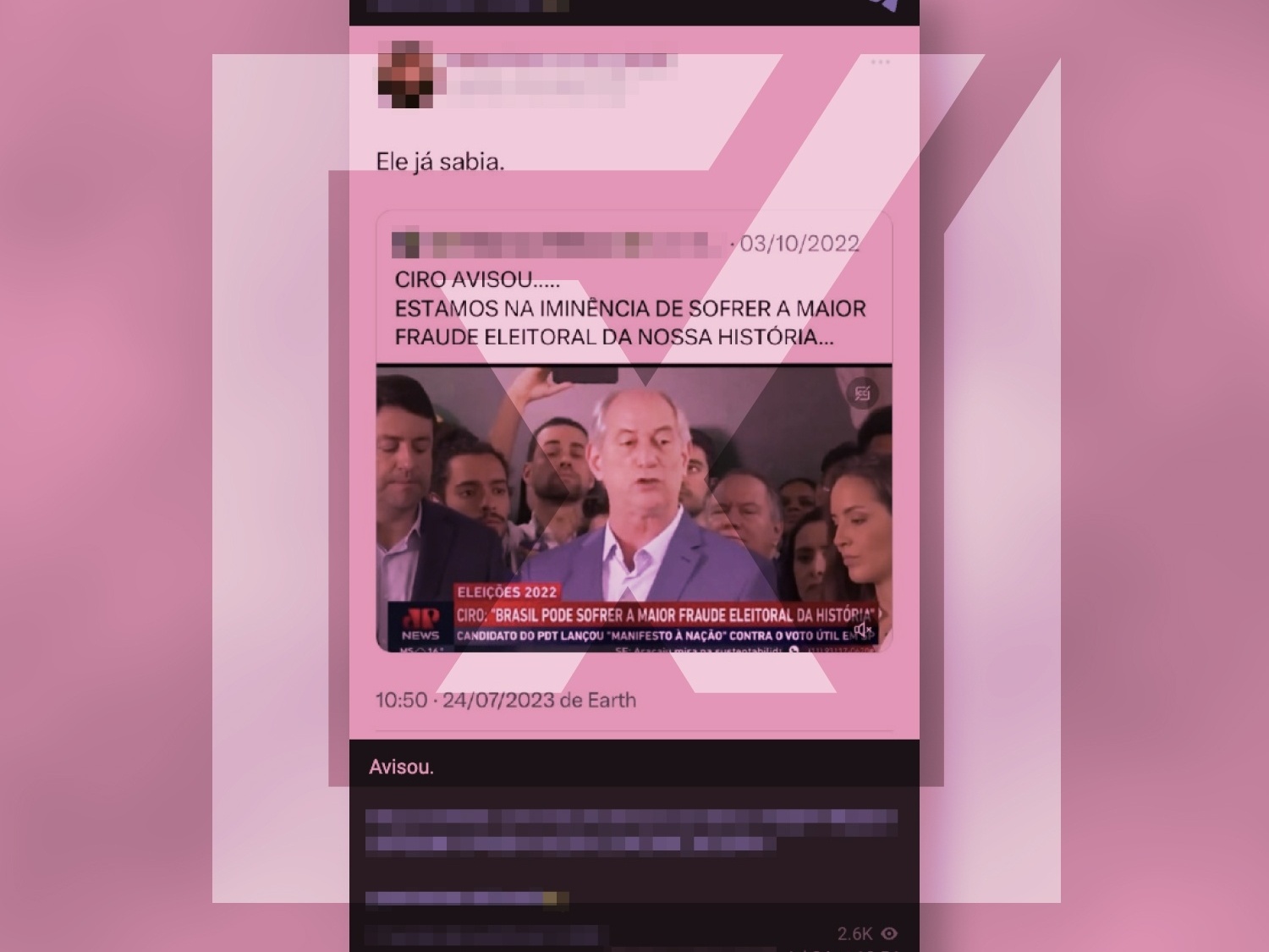 Fala de Ciro sobre fraude na elei o era cr tica a Lula e Bolsonaro