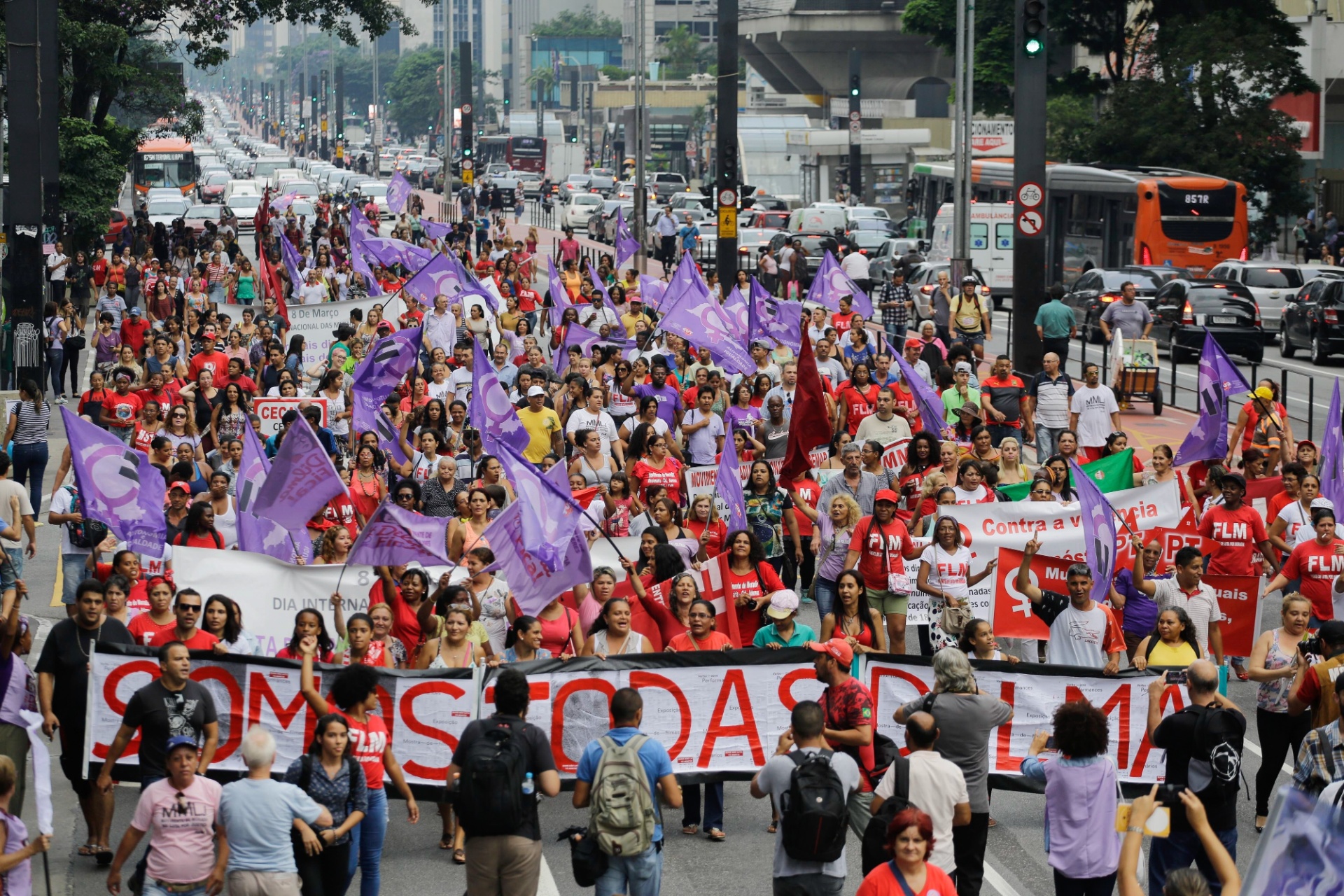 Fotos Dia De Luta Mulheres Realizam Protesto Por Direitos Feministas