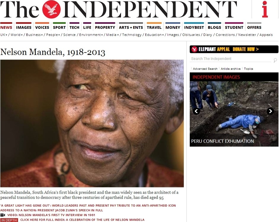 Nelson Mandela morre aos 95 anos 05/12/2013 UOL Notícias