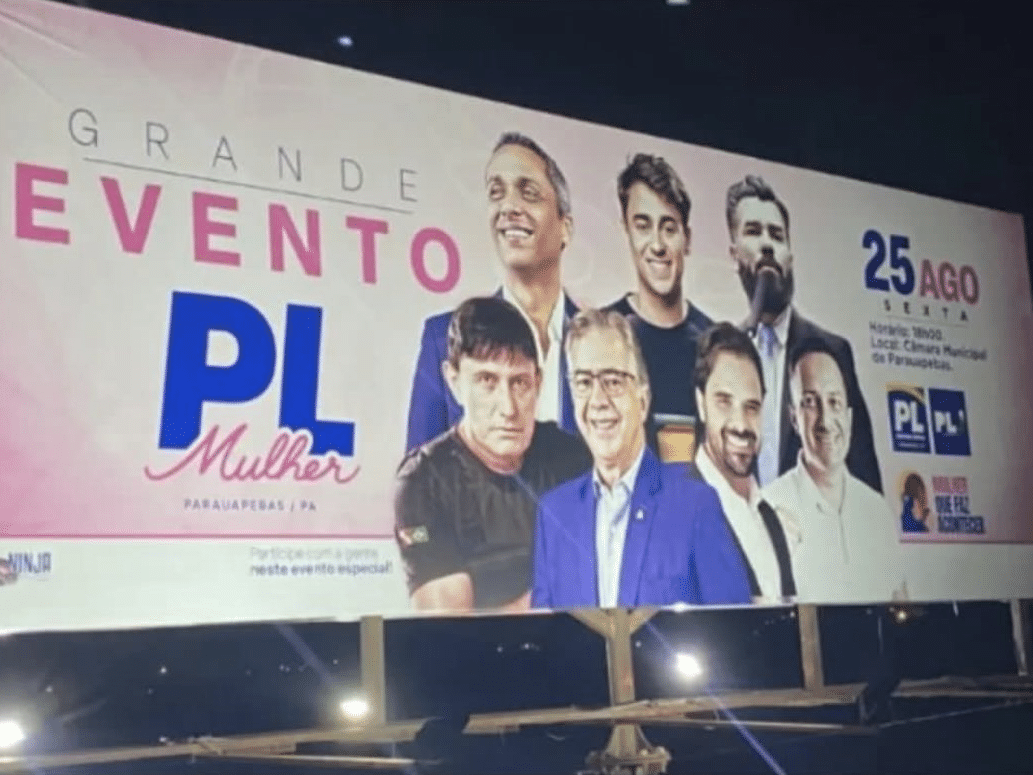 Anúncio de evento do PL Mulher no PA só tem homens do partido