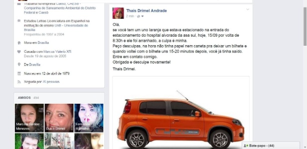 Mulher Bate Em Carro E Recorre Ao Facebook Para Encontrar Dono 17 09