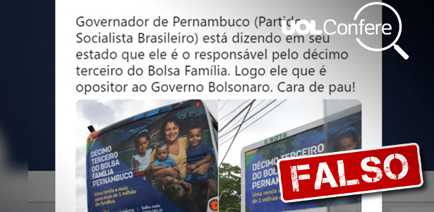 É falso que Pernambuco tenha copiado de Bolsonaro 13º do Bolsa Família