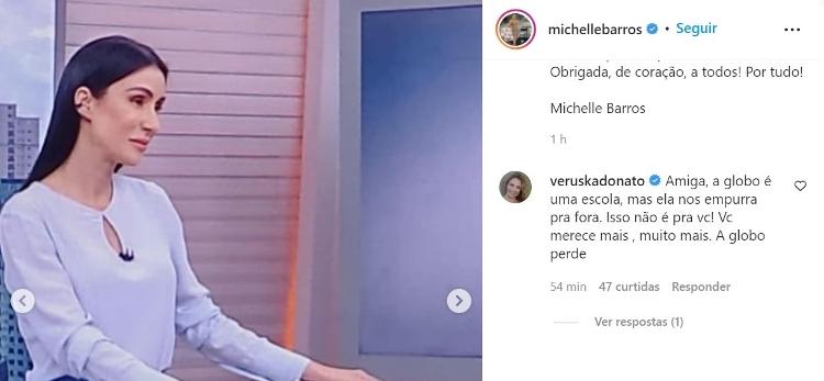 Veruska Donato Alfineta Globo Ap S Sa Da De Michelle Barros