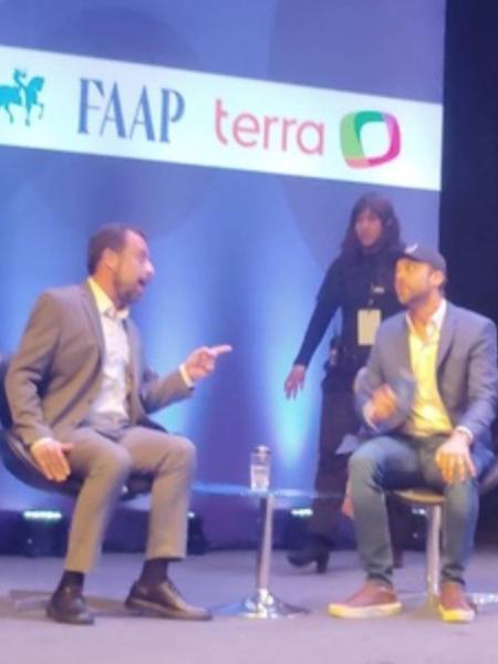 Pablo Marçal e Guilherme Boulos se estranham durante debate Estadão/Terra/Faap