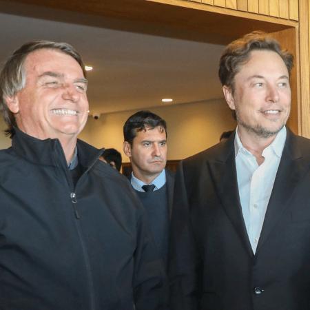 20.mai.2022 - Elon Musk e Jair Bolsonaro durante visita do empresário ao Brasil