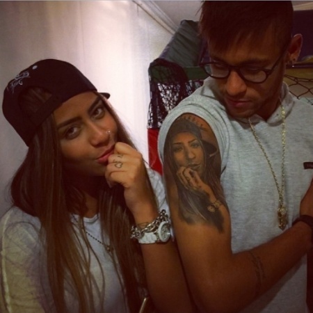 Neymar homenageou a irmã, Rafaella, com uma tatuagem - Reprodução - Reprodução