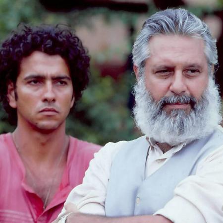 Marcos Palmeira e Antonio Fagundes na novela 'Renascer', de 1993