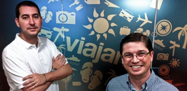 Alex Todres (à esquerda) e Bob Rossato (à direita) alcançaram o faturamento de R$ 200 milhões em 2011 com a agência de viagens online Viajanet - Leandro Moraes/UOL