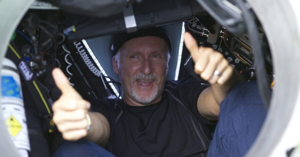 A National Geographic, parceira da expedição, indicou que Cameron havia atingido em seu submarino, projetado para a ocasião, a zona mais profunda conhecida do oceano, situada a 10.898 metros nas Fossas Marianas - Divulgação