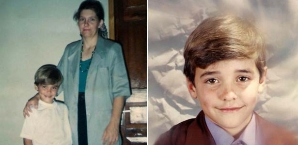 Fael ao lado da mãe e sozinho em fotos de sua infância divulgadas pelo site oficial do 