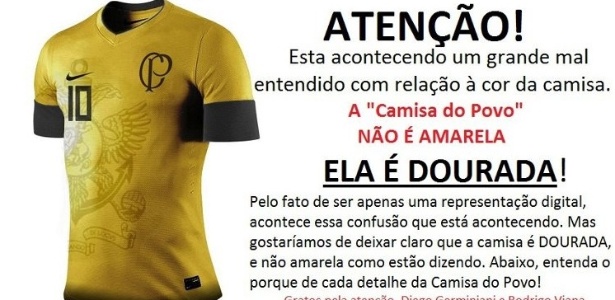 Torcedores apresentaram ideia de um uniforme dourado para o Corinthians - Divulgação