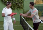 Nadal mostra talento com a bola no pé e trava duelo no futetênis com Cristiano Ronaldo - Reprodução de TV