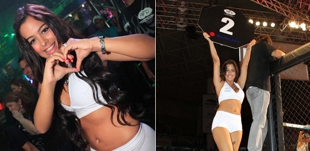 Larissa Riquelme estreou como ring girl em evento de MMA em Manaus, no sábado - Arthur Castro/Divulgaçao