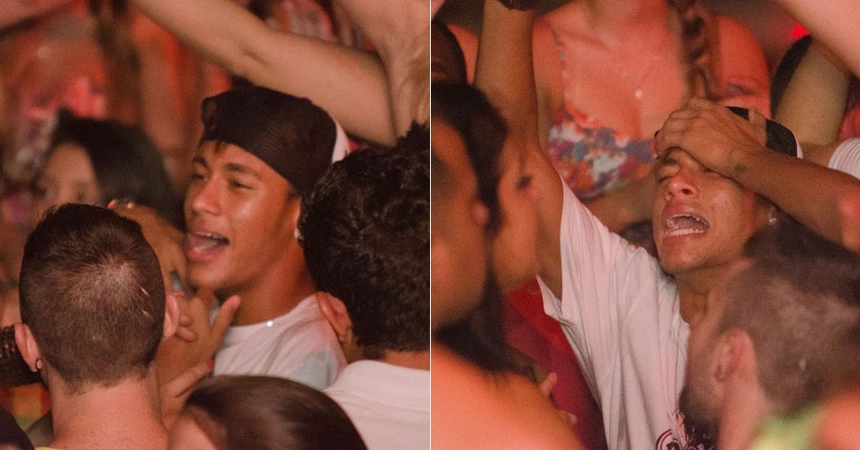 O craque Neymar sai em balada no Guarujá (31/3/12)