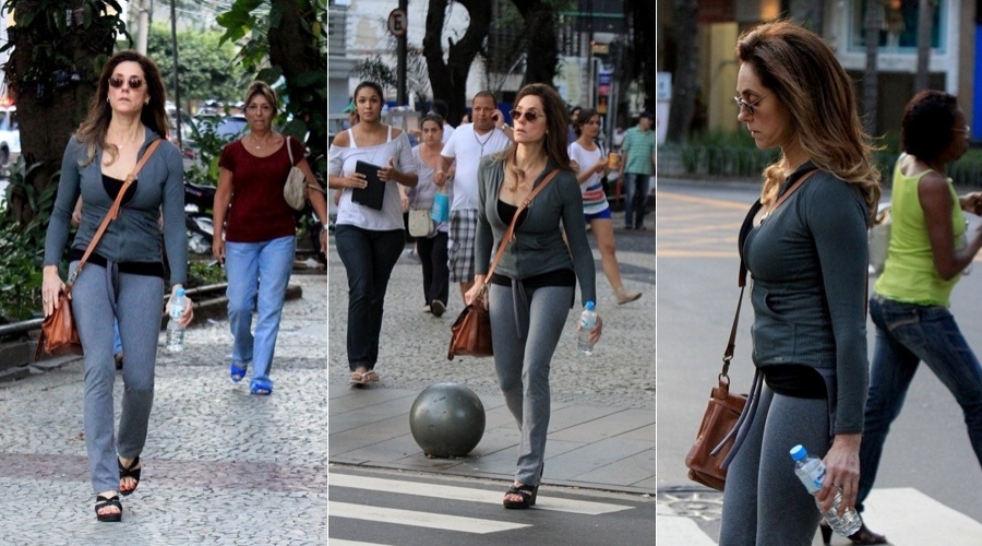 Christiane Torloni caminha pelo Leblon, zona sul do Rio (3/4/2012)