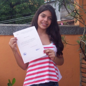 <br>Lorena Aguiar Ribeiro, 13, foi aprovada em uma faculdade particular em Belo Horizonte - Arquivo pessoal