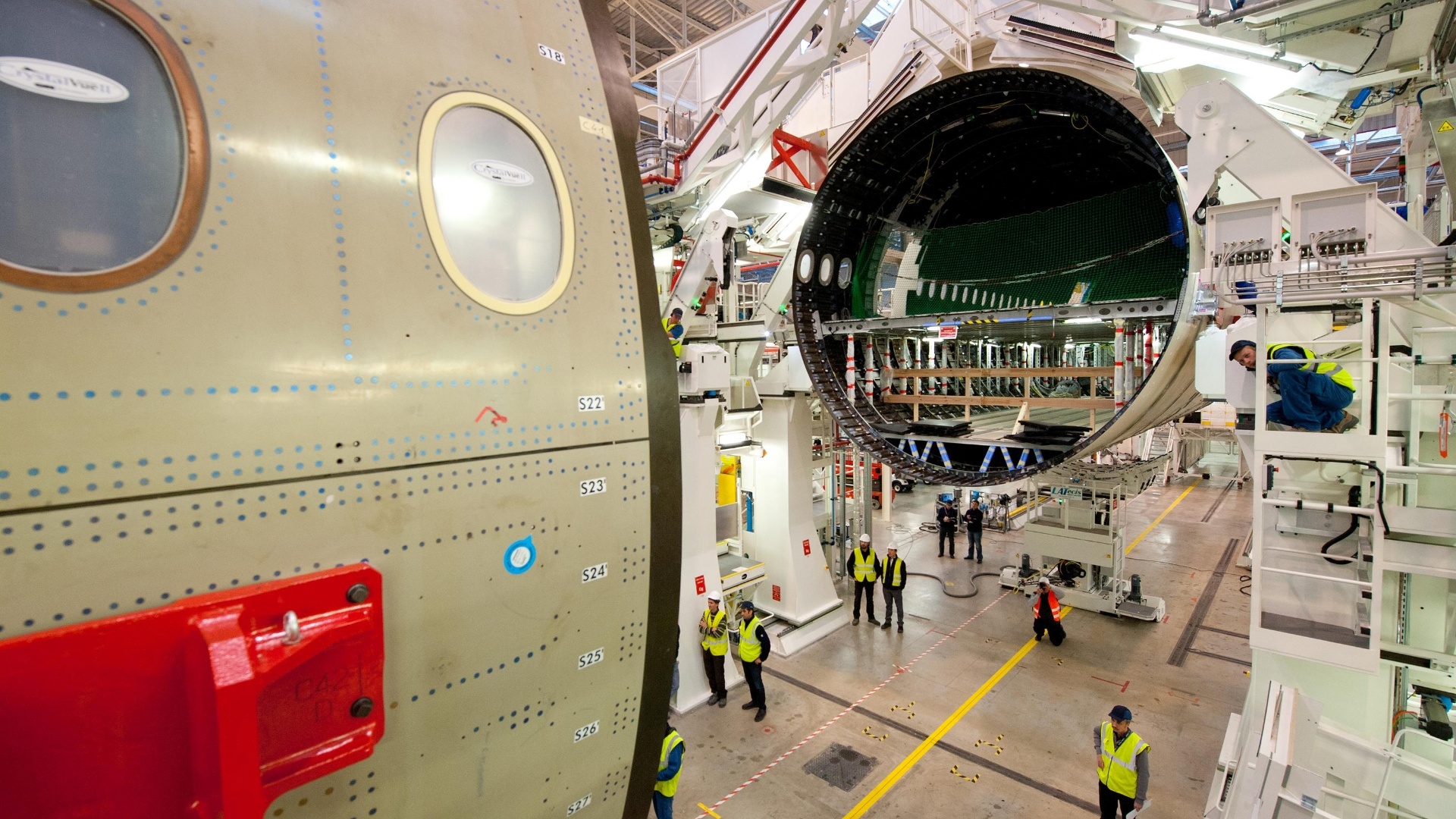 Montagem final do avião Airbus A350 XWB  - Divulgação