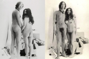 John Lennon e Yoko Ono posam nus na imagem "Unfinished Music No 1: Two Virgins" - EFE/Duke"s Auction