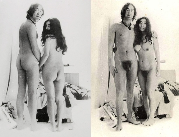 John Lennon e Yoko Ono posam nus na imagem "Unfinished Music No 1: Two Virgins" - EFE/Duke"s Auction