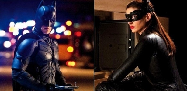 Batman (Christian Bale) em ação no novo "Batman" e Anne Hathaway - Divulgação