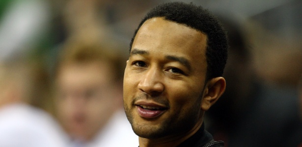 O cantor John Legend compareceu para ver o jogo New Jersey Nets x Boston Celtics - Chris Chambers/AFP