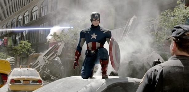Capitão América em cena de "Os Vingadores" - Divulgação