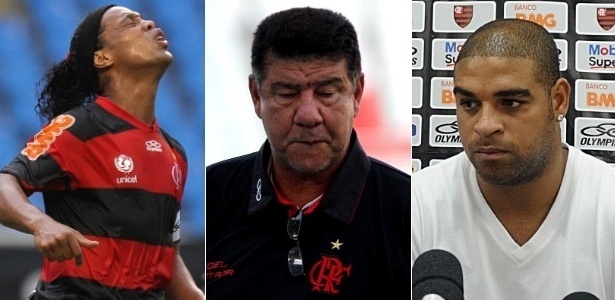 Ronaldinho, Joel Santana e Adriano; técnico não teme excesso de baladas no Flamengo - Arte UOL