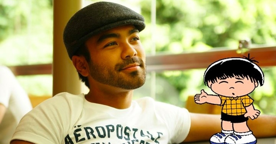 Mauro Takeda Sousa, filho de Mauricio de Sousa, com o personagem dos quadrinhos Nimbus - Divulgação