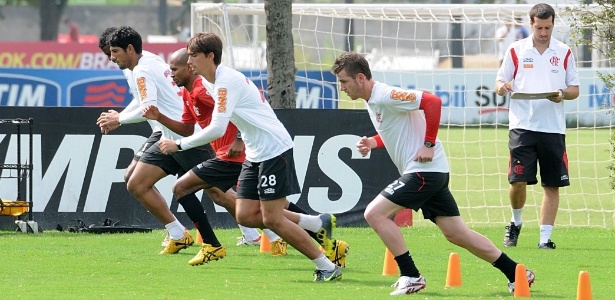 Jogadores do Flamengo fazem teste físico no Ninho do Urubu; Joel Santana foi "baixa" - Alexandre Vidal/Fla Imagem