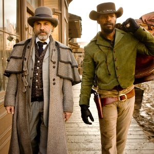 O caçador de recompensas alemão dr. King Schultz (Christoph Waltz) e o escravo Django (Jamie Foxx) em cena de "Django Livre", de Quentin Tarantino - Divulgação/Sony Pictures