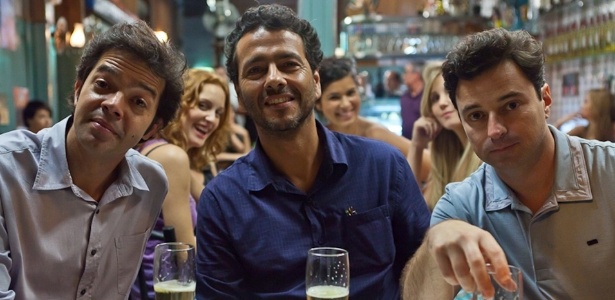 Bruno Mazzeo, Marcos Palmeira e Emilio Orciollo Neto em cena de "E Aí, Comeu?", de Felipe Joffily - Divulgação