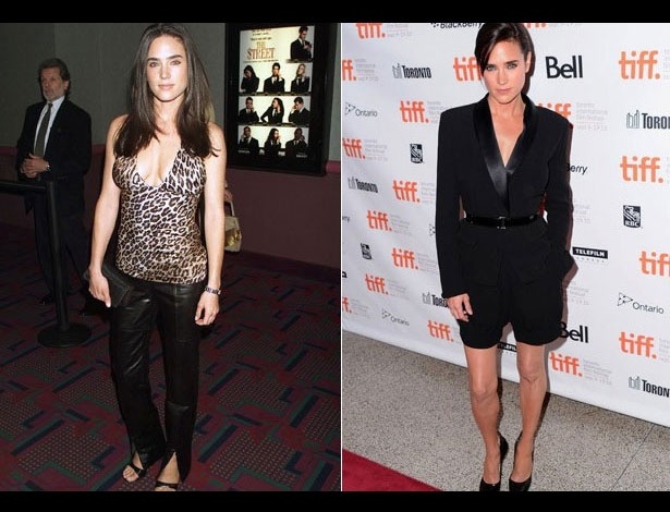 Jennifer Connelly em 2000, aos 30 anos; e em 2010, aos 40 anos