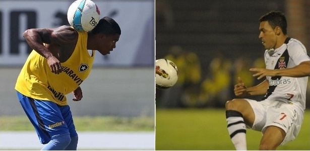 Maicosuel e Eder Luis: velocidade na final da Taça Rio entre Botafogo e Vasco - Montagem UOL