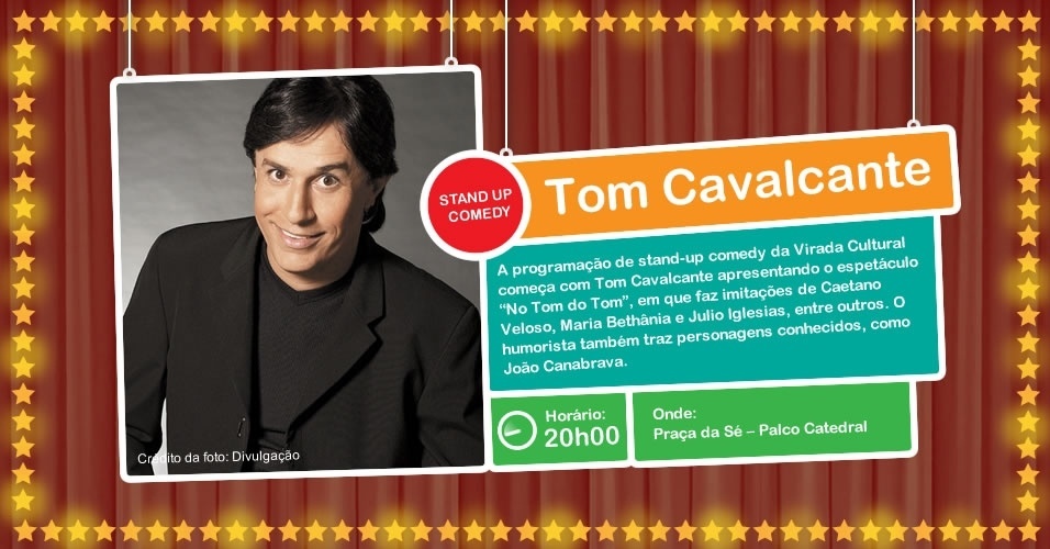 Tom Cavalcante se apresenta na Virada Cultural, com show de stand-up comedy, às 20h00, no Palco Catedral da Praça da Sé - Divulgação