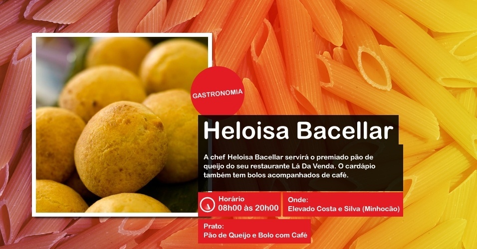 A chef Heloisa Bacellar servirá pão de queijo com café na Virada Cultural, das 8h00 às 20h00, no Minhocão - Divulgação
