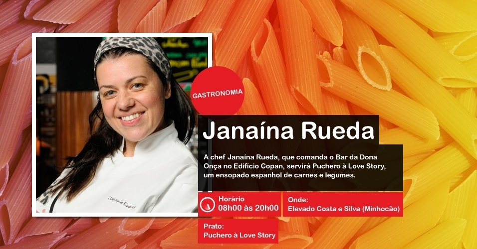 Janaína Rueda, do Bar da Dona Onça, servirá Puchero Love Story, das 8h00 às 20h00 no Minhocão  - Divulgação
